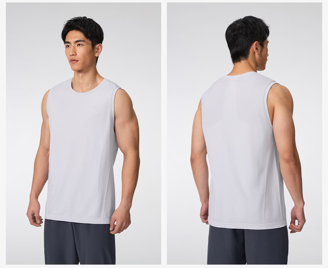 Keep New Men's Moisture-Wicking Quick-Dry Seamless Shoulder Sports Vest High Elastic Breathable Fitness Running Top 0598 14