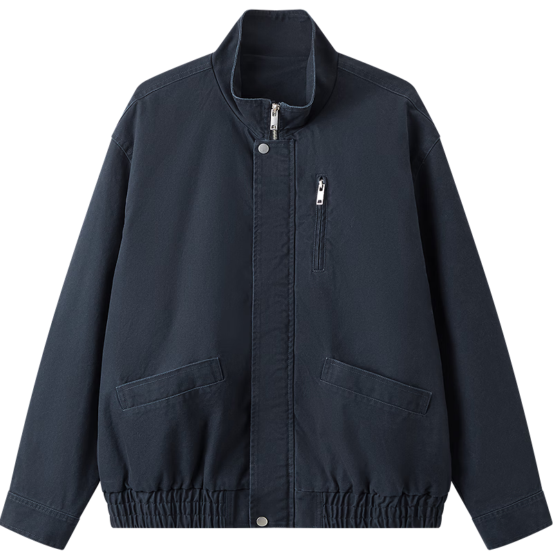 Gxgjeans Men's Stand Collar Oversized Workwear Casual Loose Jacket Coat Navy Blue 170/M Spring 2026 New Arrival