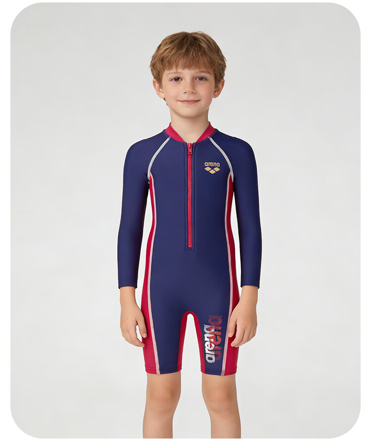 Arena Kids Long Sleeve One-Piece Rash Guard Swimwear Cute High Elastic Breathable Unisex 8