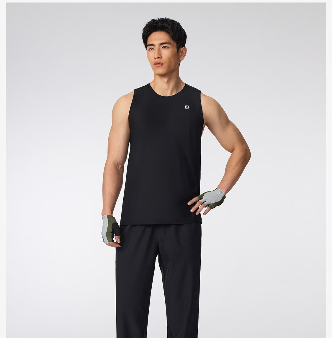 Keep New Men's Fitness Running Anti-Static Quick-Dry Breathable Straight-Leg Spring Summer Sports Pants 0711 Classic Black 15