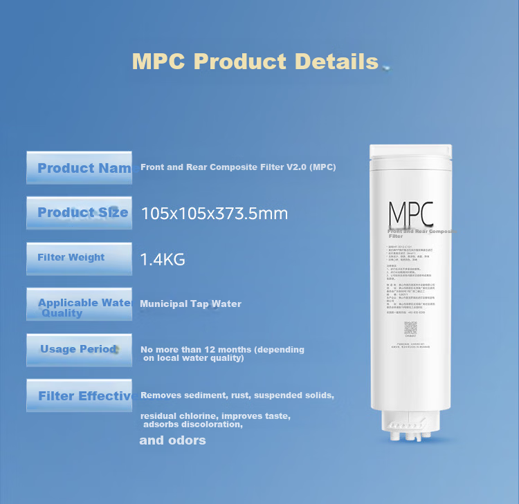 Midea 0 Scale Inhibitor MPC Filter Cartridge for MRC810-3000 Xinghe 2.0 Mineral Purifier Dual Water Machine 1200G MPC Filter Cartridge 4