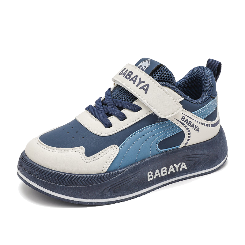 Baba Duck Kids Shoes Boys Sports Shoes Four Seasons Girls Shoes Big Kids Velcro Casual Shoes 51828 Blue Rice Gray Size 35
