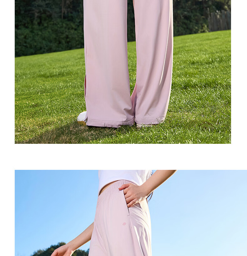 361° Women's Sports Pants Spring Summer Quick-Dry Casual Straight-Leg Loose Ice Silk Sun Protection Pants 662614703-3 23