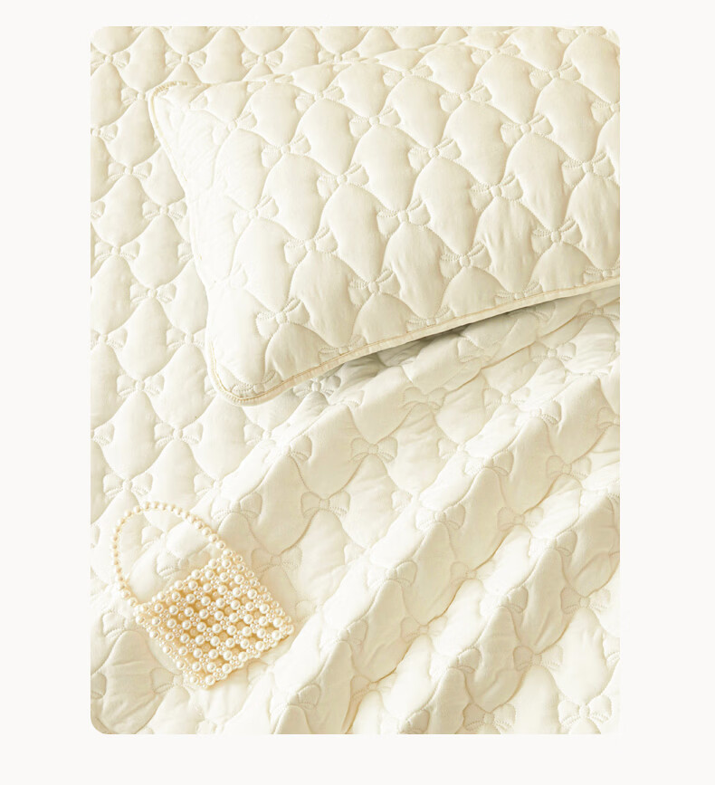 Hongdou Class A Fitted Sheet Full Coverage Mattress Protector Thickened Quilted Bed Sheet Mattress Cover 150*200cm Xi Bai 4