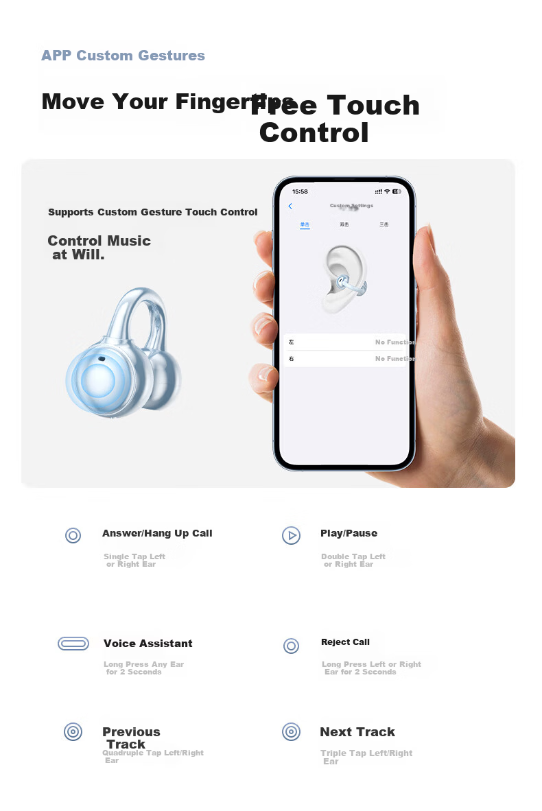 MICROKIA 2025 Latest Berlin Sound Bluetooth Bone Conduction Open-Ear Wireless Sports Running Long Battery Life Cycling Ear Clip Headphones 29