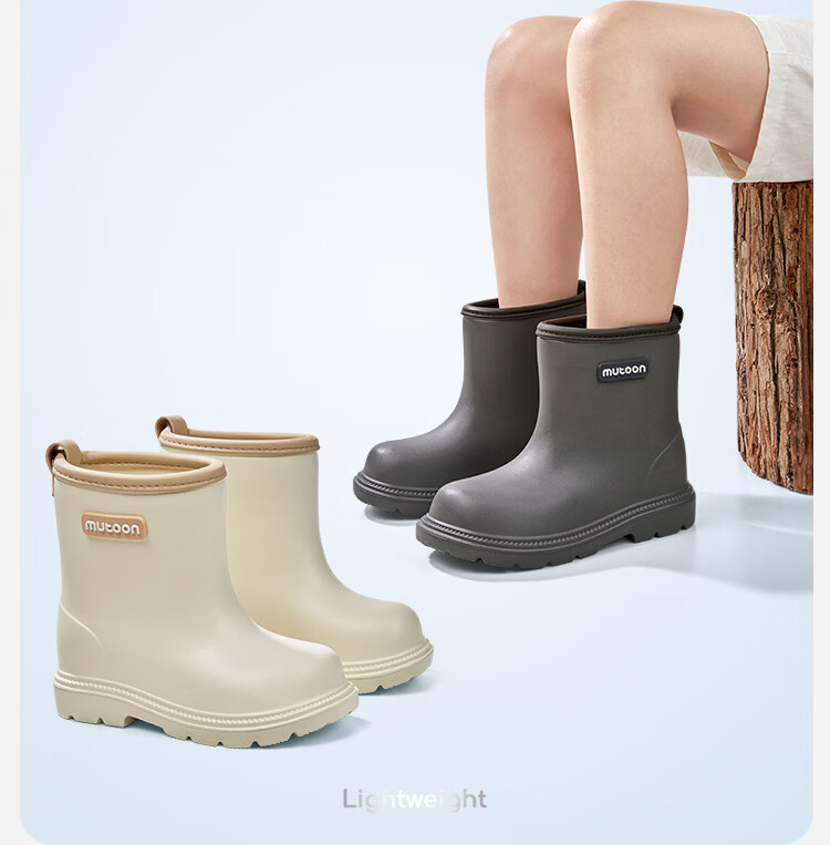 Mutong Kids Waterproof Rain Boots for Boys and Girls, Lightweight Toddler Water Shoes, Kindergarten Size, Cherry Purple 180 8