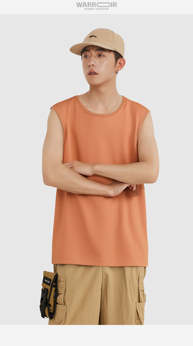 Warrior Men's Pure Cotton Vest Summer New Comfortable Breathable Loose Large Size Fitness Training Basketball Running Tank Top YD 14