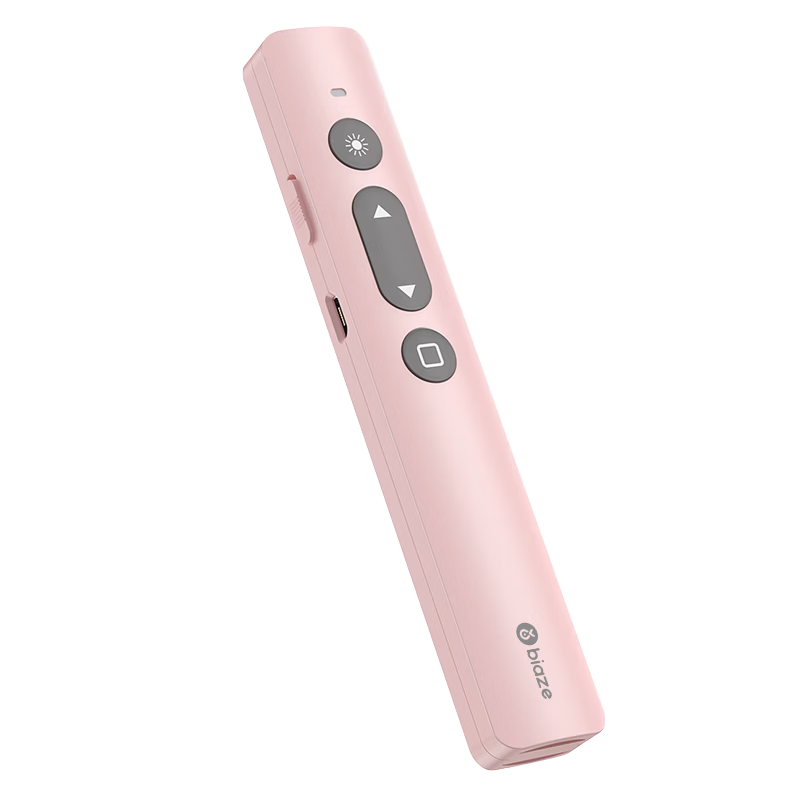 BIAZE PPT Clicker Pink Rechargeable Laser Pointer Wireless Presentation Remote for Teachers Multimedia Projector Red Infrared Lecture Pen Cat Teaser Pen
