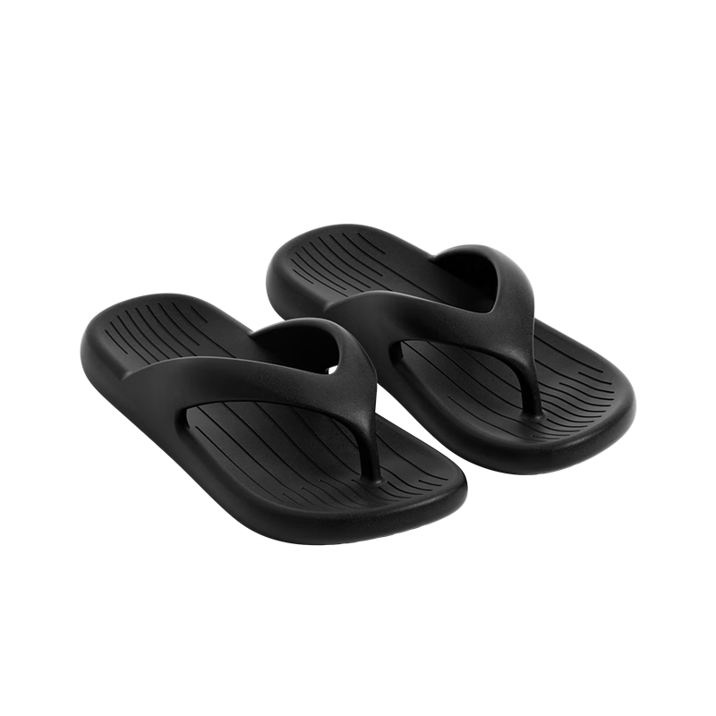 Puxiqingsha Unisex Flip Flops New Soft Sole Non-Slip Beach Sandals Pearl Black Size 40-41