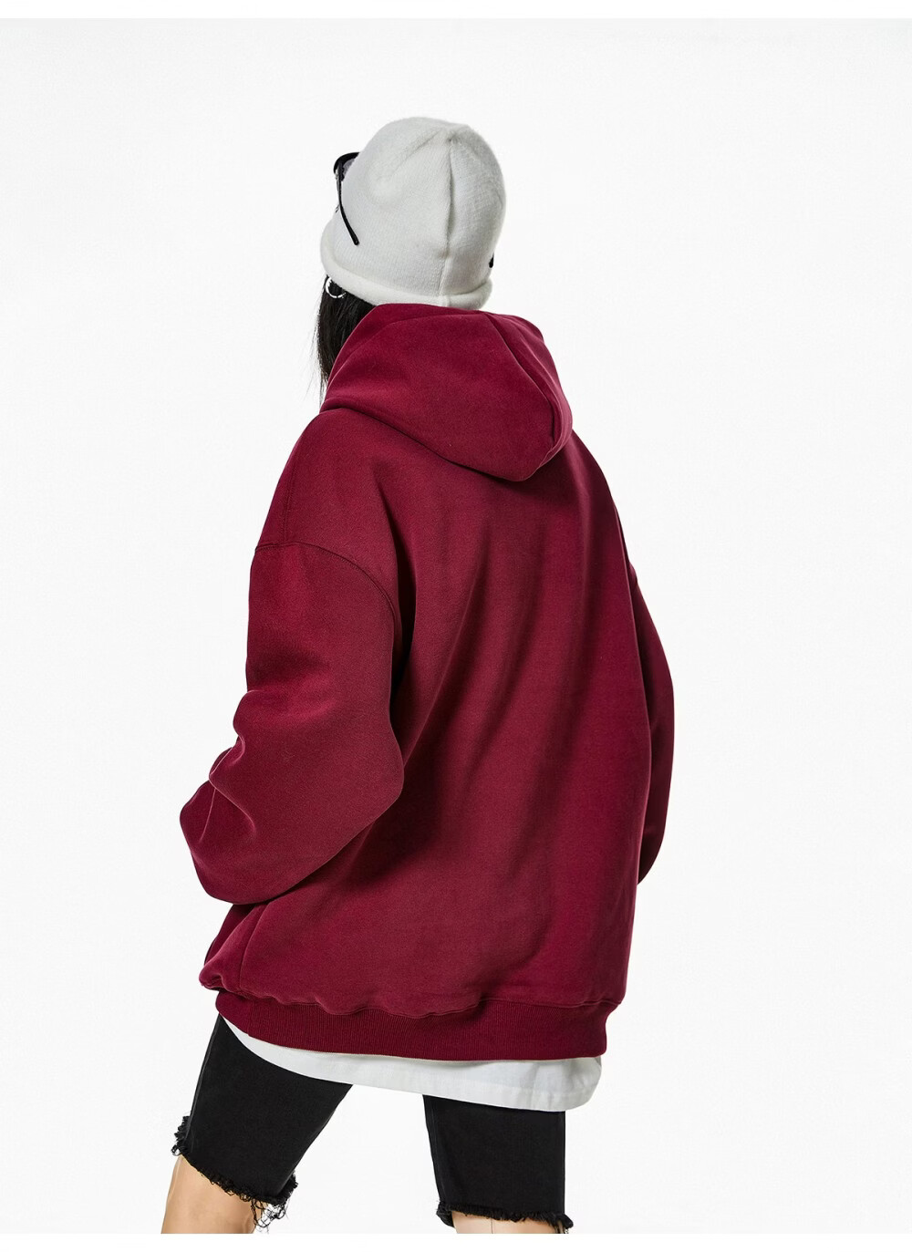 ICH MODE American Style Gray Hoodie Women 2026 Spring New Loose Casual Pullover Jacket White S 31