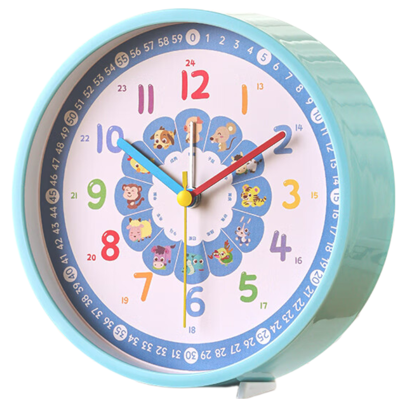 Compas Desktop Alarm Clock, Quartz Clock for Children And Students, Simple Bedroom Bedside Timepiece, Essential for Back-To Season, 2362 Blue Back-To Editio