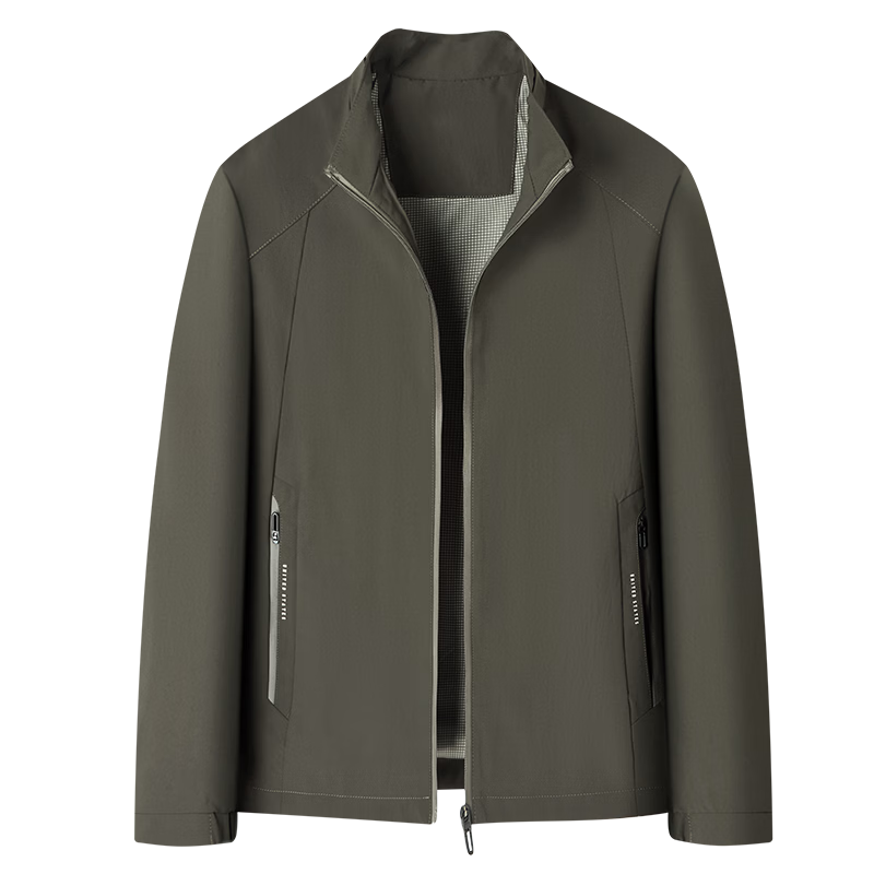 FIRS 3D Tailored Men's Windproof Jacket with Stand Collar, Smooth, Durable, Comfortable Business Casual Outerwear