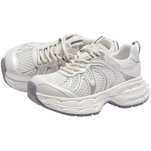 CAMEL Silver Moon 2nd Generation Women's Breathable Height-Increasing Casual Dad Sneakers L25A283148 Pearl White Size 40