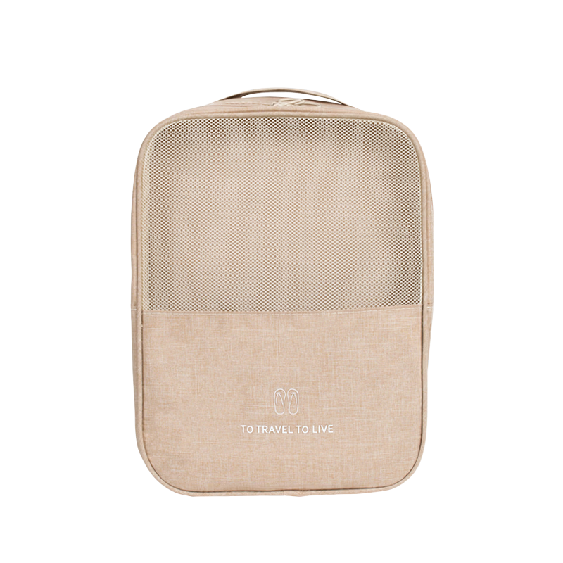 Grace Travel Shoe Storage Bag, Portable Handheld Organizer for Luggage, Khaki Color