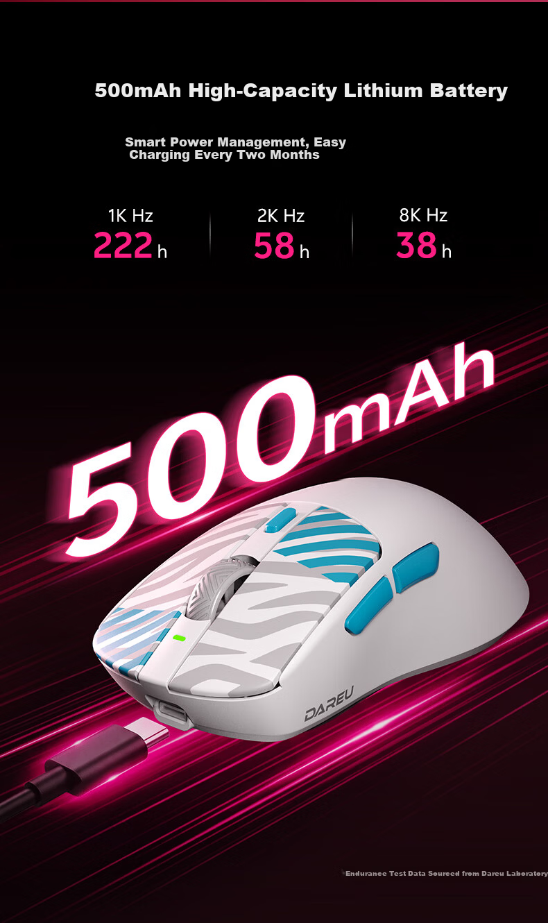 DAREU AE7 Lightweight Wireless Mouse Flagship Magnetic Wireless Charging Gaming Office Mouse Tri-Mode Connection Asymmetric Right-Handed Minimalist Ergonomic 12