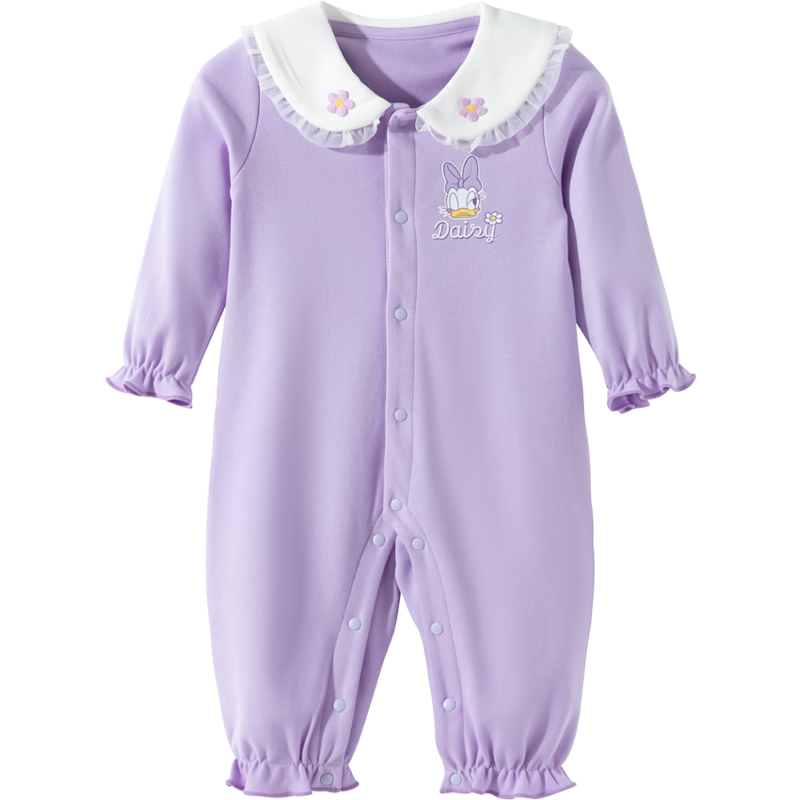 Disney Autumn Kids Cartoon Mickey Cotton Comfortable Warm Home Romper Khaki 90cm