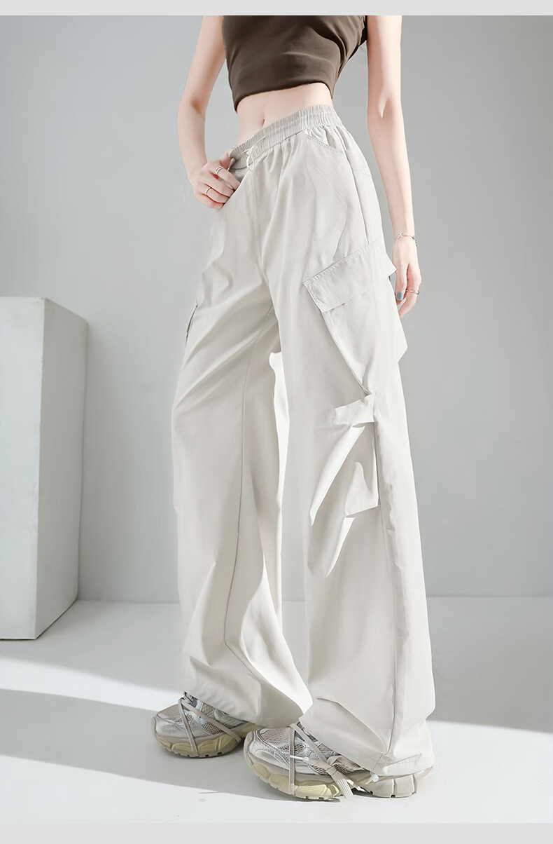 Borui Women's Slant Pocket Cargo Pants 2026 New Spring Summer Thin Sun Protection Quick-Dry Casual Ice Silk Sports Pants 23