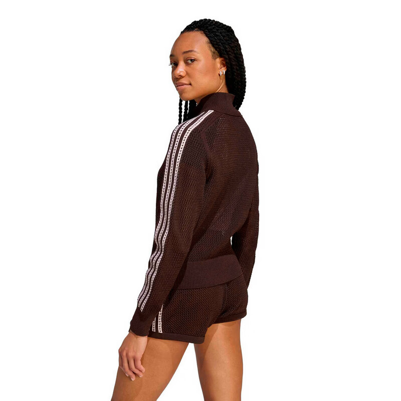 Adidas Originals Women's CROCHET TT Knit Jacket KE0202 Brown L
