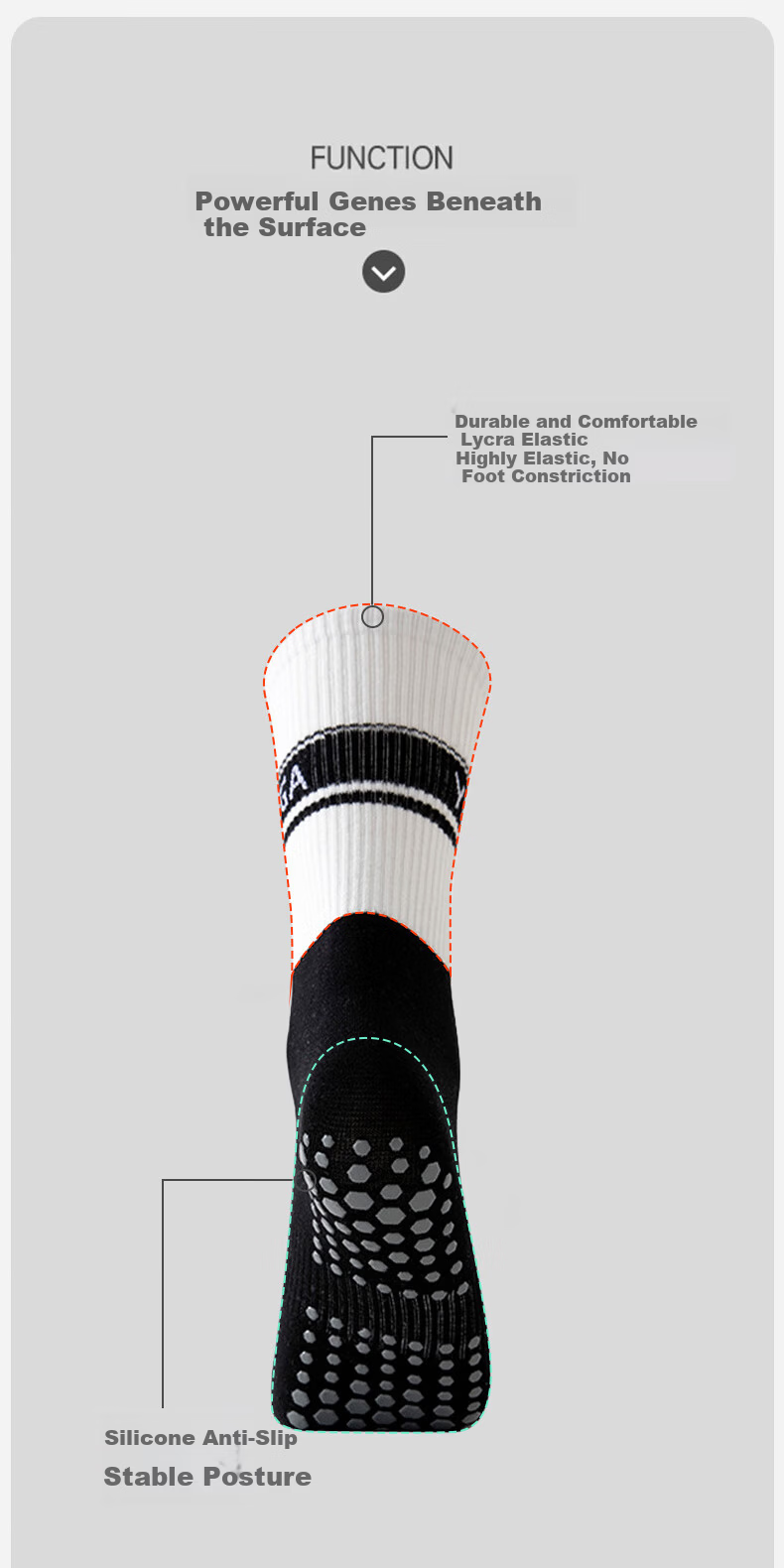 VICTORIATOURIST Women's Sports Socks 2 Pairs Non-Slip Yoga Pilates Training Mid-Calf Fitness Socks 5