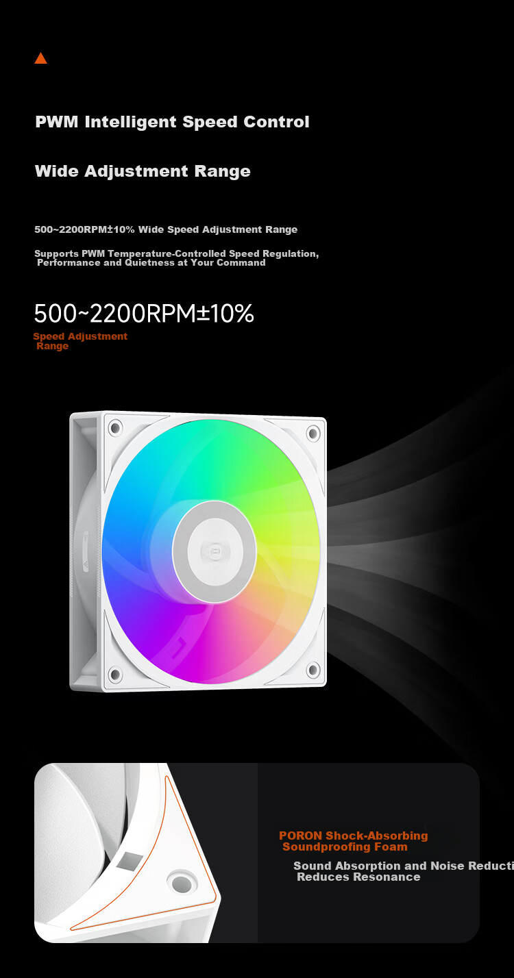 PCCOOLER XuanBlade F3S120 ARGB White 12CM Case Fan (Hydraulic Bearing/PWM Smart Speed Control/Chainable) 2