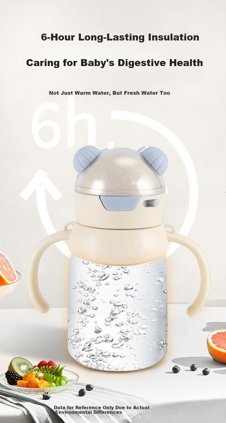 Ipoosi Infant Insulated Baby Bottle Thermos Cup Toddler Straw Cup Sippy Cup for 1-3 Years Old Children 9
