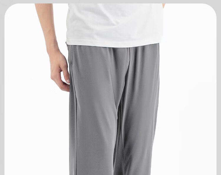 Yiershuang Men's Spring Summer Cotton Sleep Pants Casual Wearable Antibacterial Mite-Resistant Loose Comfortable 100% Cotton Home Pants 13