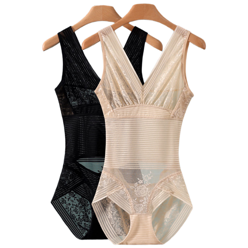 Tingmei Back-Opening One-Piece Shapewear for Women, Tummy Control, Hip Lift, Slimming, Ultra-Thin Lace Breathable Body Shaper, Summer XL