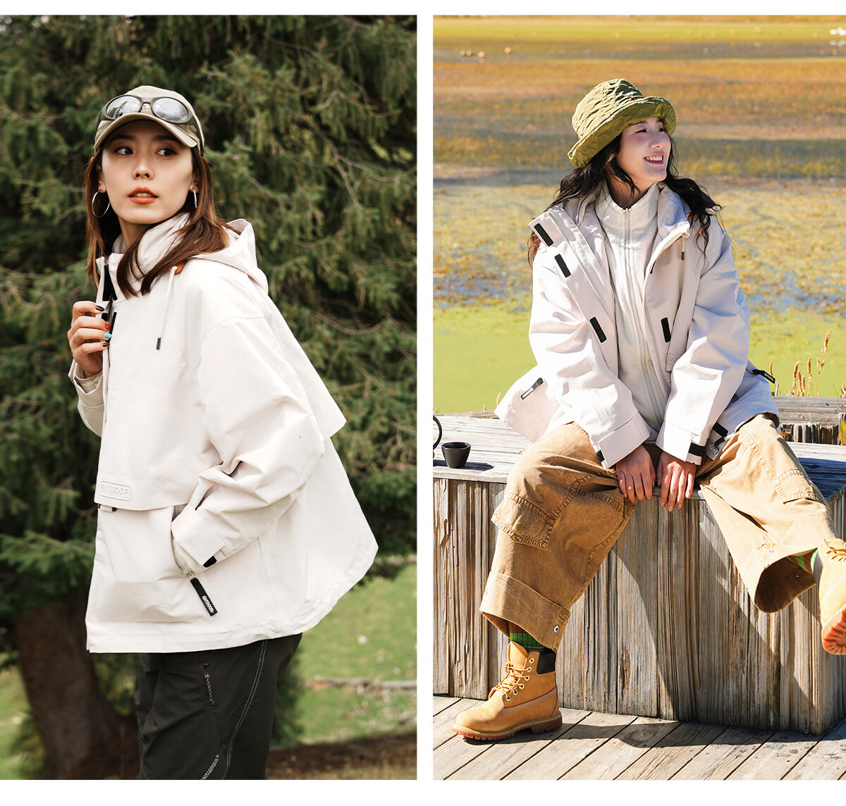 OUTDOOR PRODUCTS [Huangmeirou] Functional Three-In Fleece Jacket for Women, Windproof Coat, Xuanyi Purple 22