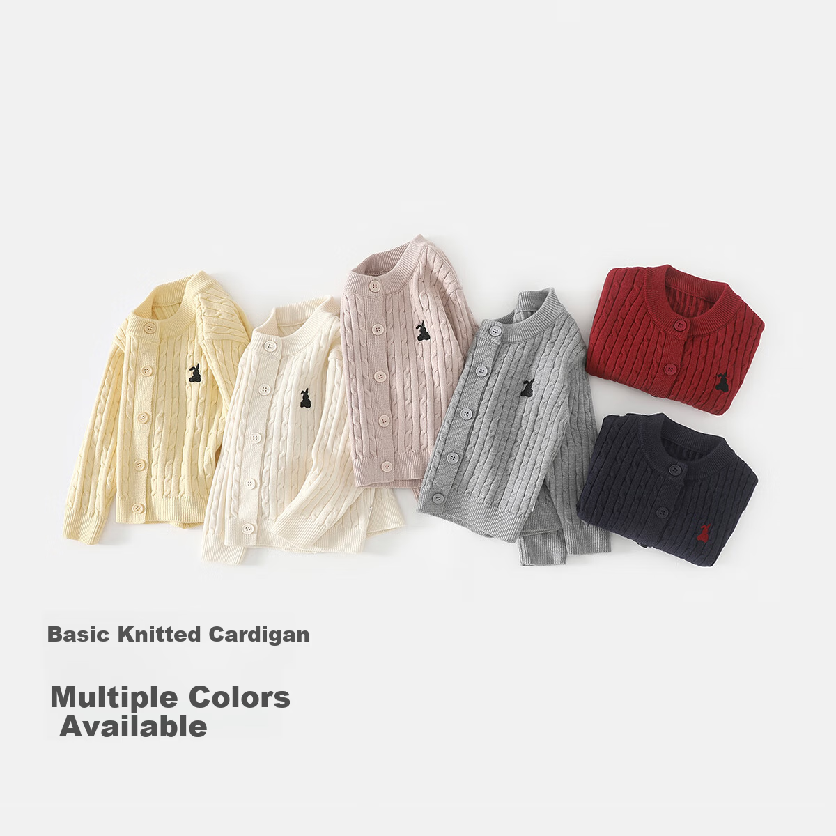 Banxidi Kids Sweater Spring 2026 New Stylish Baby Cardigan Girls Wool Knit Jacket Autumn and Spring Children's Clothing