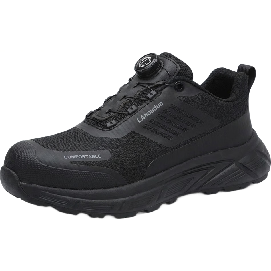 BlueOwlShield Men's Summer Breathable Anti-Smash Steel Toe Anti-Puncture Ultra-Light Soft Sole Comfortable Safety Work Shoes D316 Size 42