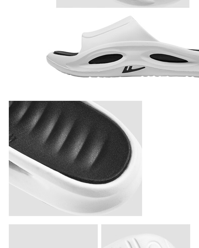 Warrior Official Men's Slippers 2026 Spring Outdoor Sports Non-Slip Sandals White Blue Size 42-43 35