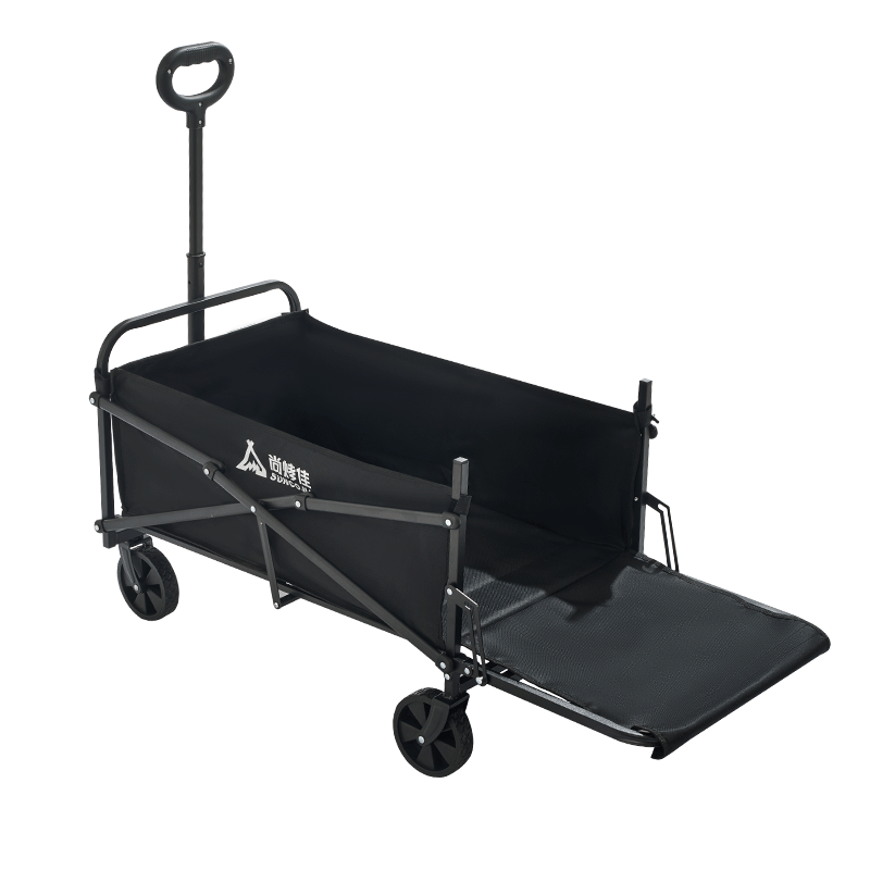 Suncojia Outdoor Camping Cart, Foldable Portable Stroller, Baby Carriage, Express Delivery Trolley, Market Stall Rear-Opening Expandable Small Trailer