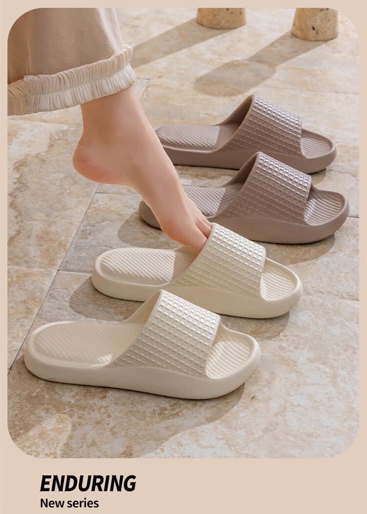 LeTuo Summer Women's Indoor EVA Soft Sole Bathroom Non-Slip Home Slippers Couple Flip Flops Men 5