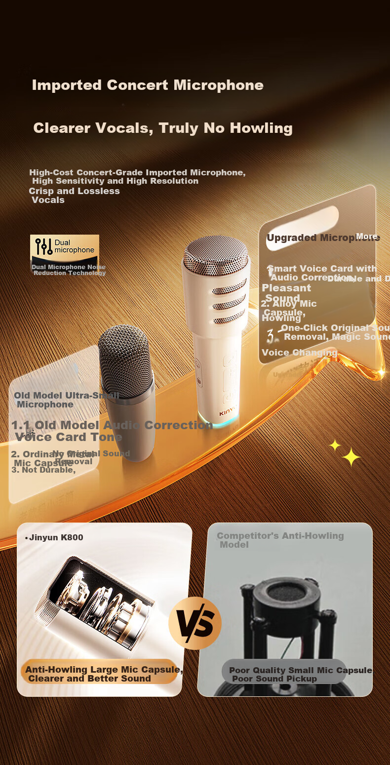Jinyun (KINYO) [Video Playable] Dynamic Lyrics Karaoke Speaker All-In 2026 New Home KTV Set, Touchscreen Karaoke, Outdoor Bluetooth Speaker Gift K800V 10