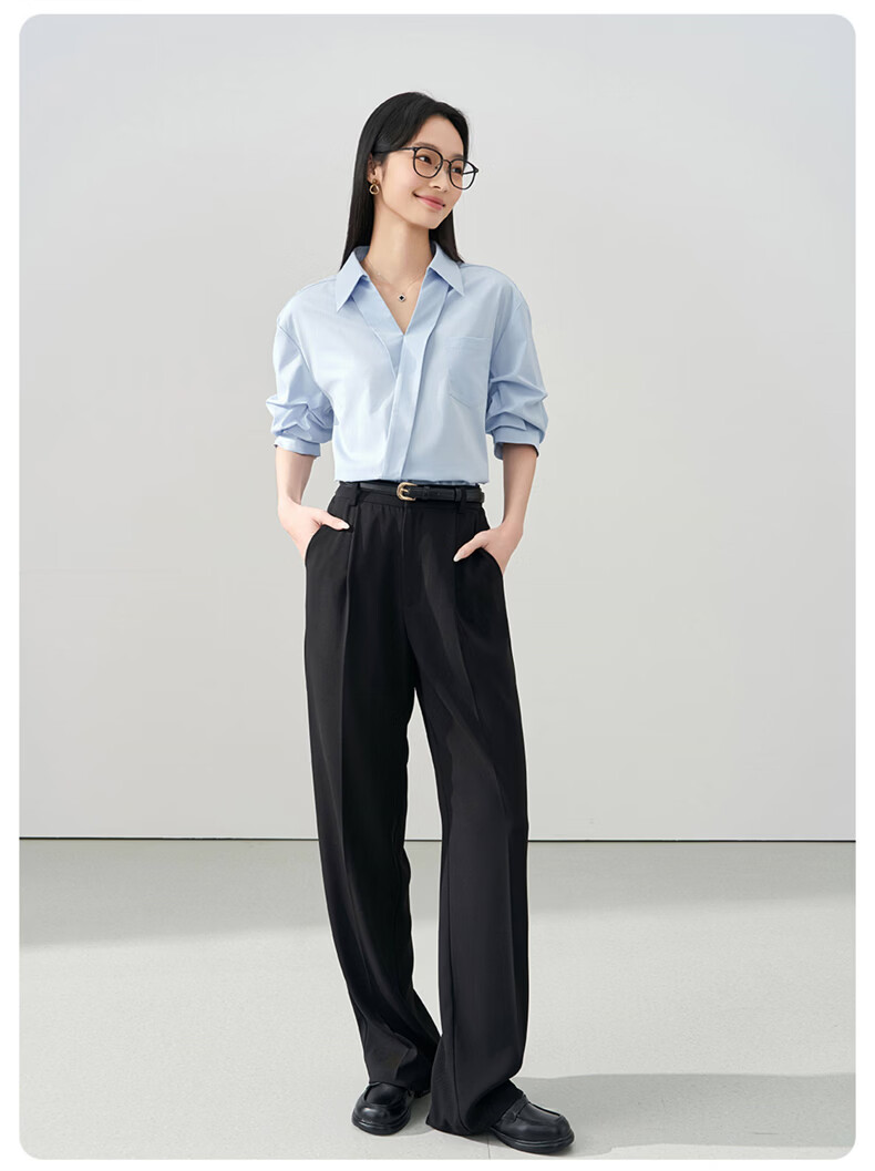 Jeanswest Women's Summer V-Neck French Style OL High-End Inner Wear Commuting Professional White Short Sleeve Shirt L 21
