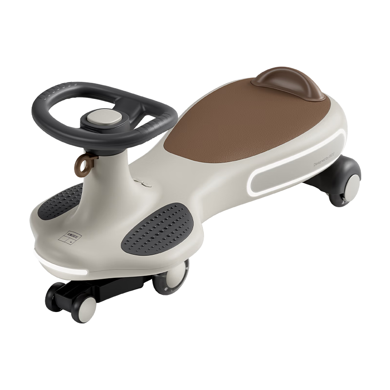 BEIESTATE Royal Twist Car with Trailer for Children 1-3 Years Old, Quiet Anti-Tip Ride-On Toy, Baby Gift, Mica Gray