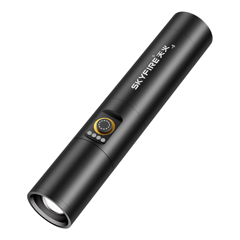 SkyFire Flashlight, Black Dragon High-Intensity Long-Range Battery Life of 200000 Hours, Ultra-Bright Zoomable Military Outdoor Patrol Specialized