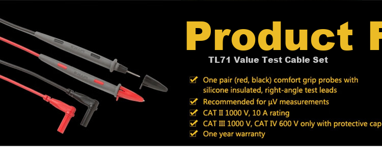 FLUKE TL71 Test Leads CAT II 1000V 10A Safety Rating for Digital Multimeters F106, F107 1