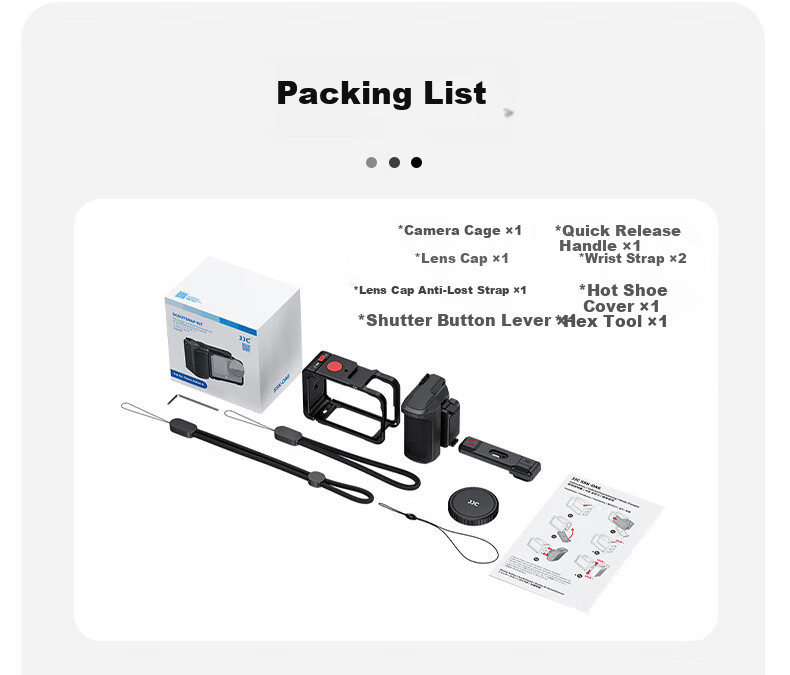 JJC DJI Action 6 Street Shooting Cage Handle Sports Camera Kit Osmo A6 Protective Case Expansion Accessories Ultra-Light Metal Aluminum Alloy 11