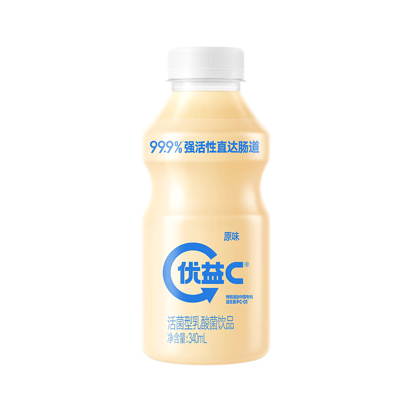 蒙牛（MENGNIU）杨紫推荐 优益C乳酸菌饮品0脂肪原味340mL*4瓶