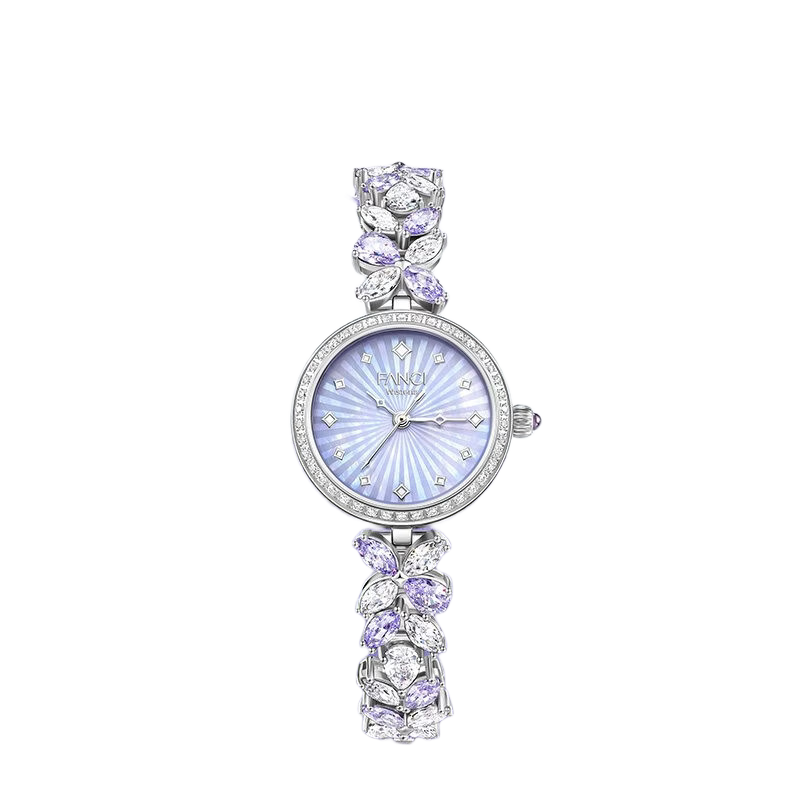 FanciFanci Wisteria Flower Women's Watch Anniversary Fairy Purple Birthday 520 Gift for Girlfriend