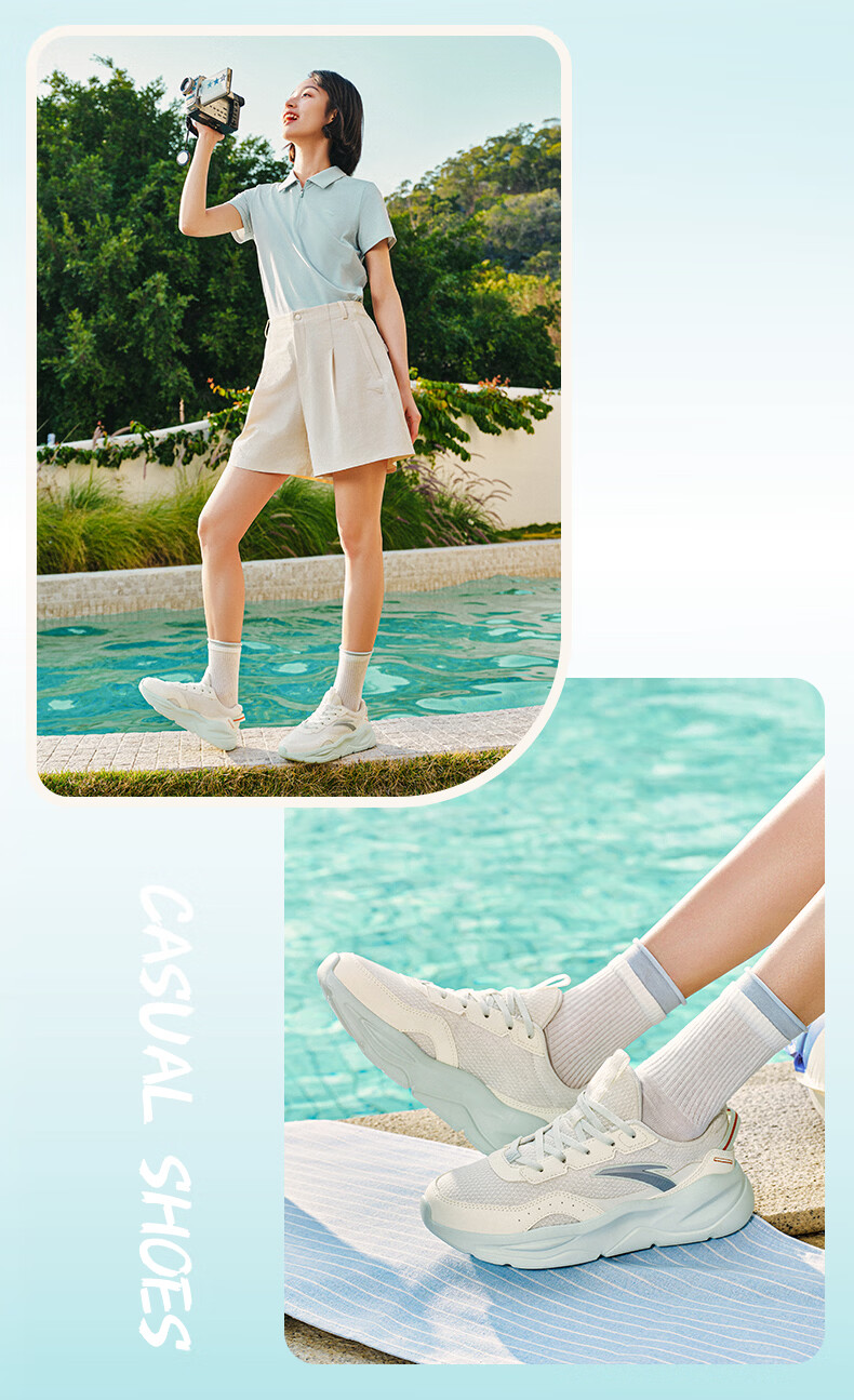 Anta Unrestrained Casual Women's Shoes Summer Mesh Breathable Lightweight Comfortable Thick Sole Height Increasing Fitness Jump Rope Running Sports Shoes 13