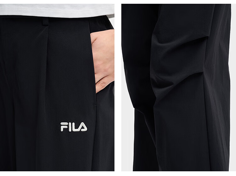 FILA Official Women's Woven Long Pants 2026 Summer New Moisture-Wicking Quick-Dry Sun-Protective Cargo Pants 16