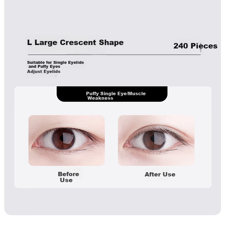 AOLANLA Double Eyelid Tape Realistic Lace Lightweight Invisible Natural Fit Non-Curling 240pcs L Size for Men and Women 5