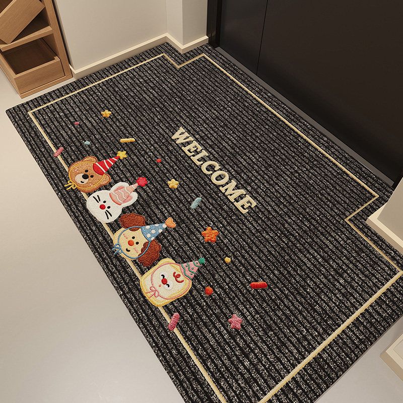 Bahainiao Cartoon Doormat for Horse Year, Cuttable, Dirt-Resistant, Entrance Hall Outdoor Foot Mat, Non-Slip, Mud-Scraping Door Mat 1