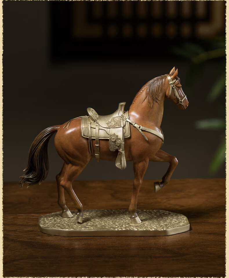 Master Tong "Saddle Breeze (Small)" Office Desktop Copper Horse Ornament Home Decor 8