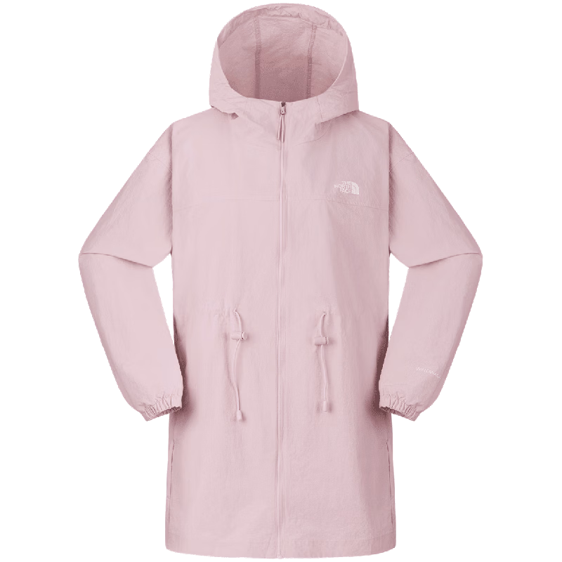 The North Face Women's Windproof and Sun Protection Outdoor Mid-Length Waist-Fitting Jacket 8C0Z Off-White/QLI XL