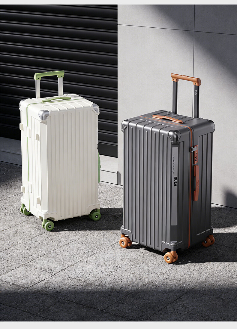 DULA Innovative Plastic Frame PC Luggage Large Capacity Cup Holder Trolley Case Travel Suitcase Password Lock 28 Inch Slate Brown 13