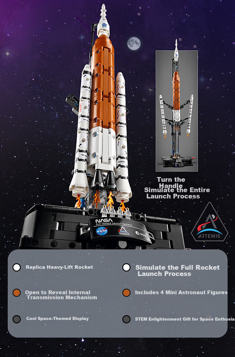 LEGO 42221 NASA Space Launch System Building Blocks Mechanical Set Children's Toy Birthday Gift Rocket Year of the Horse New Year Goods 2