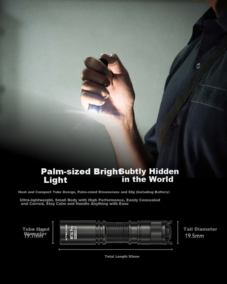 NITECORE MT1A Pro Outdoor Small Portable Rechargeable Flashlight with Replaceable Battery 5